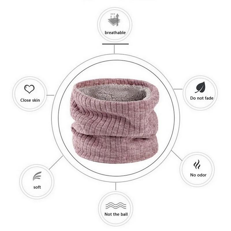 

Adult Fashion Winter Plus Cashmere Knitted Warm Scarf Riding Bib Outdoor Fashion Thickened Double-layer Hood Collar