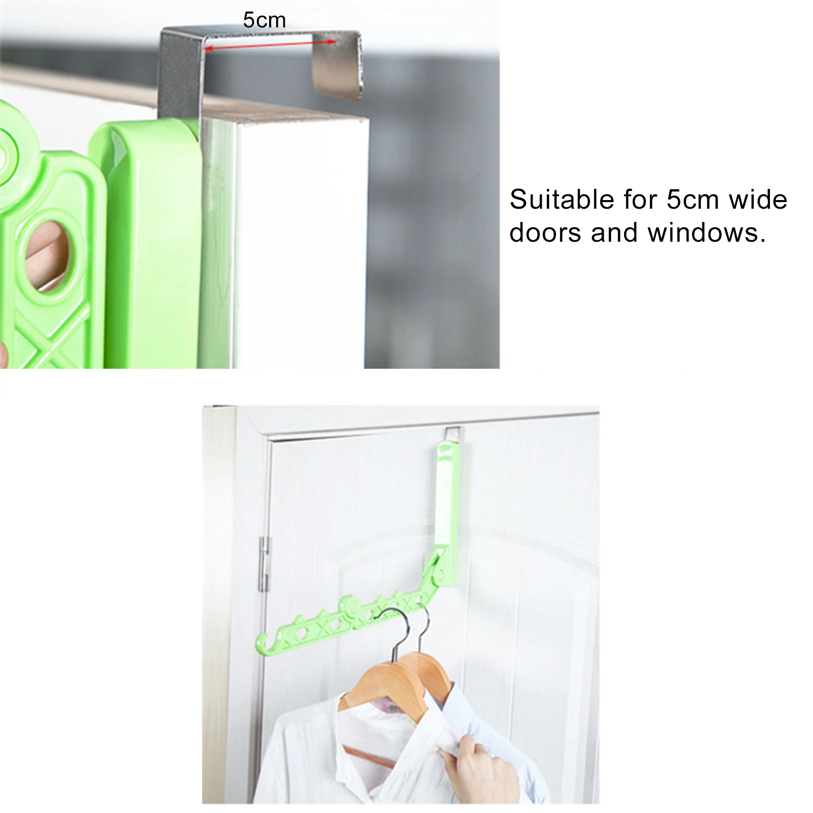 

Portable Foldable Over-The-Door Clothes Socks Holder Hook Hanger Hanging Rack