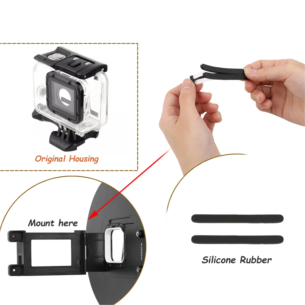 Съемка для GoPro Hero 7 6 5 черный купол порт со стабилизатором лоток водонепроницаемый чехол Корпус Крышка для дайвинга купол для GoPro 7 аксессуар