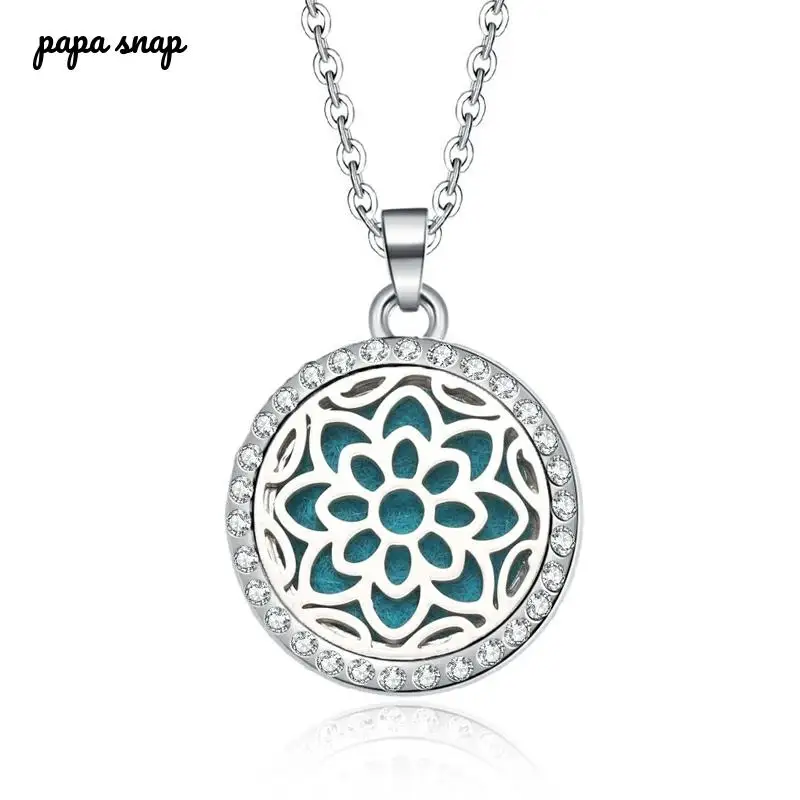 Новинка колье для ароматерапии медальон с цветами эфирные масла диффузор стразы