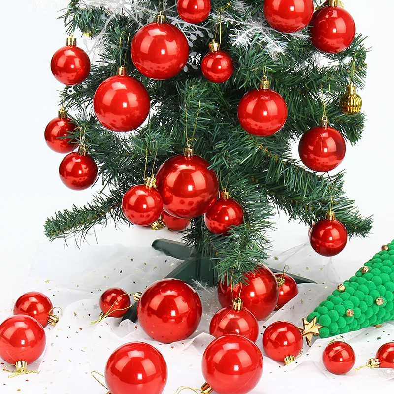 

37pcs Gold Pink Champagne Red Metallic Christmas Balls Decor Christmas Tree Balls Xmas Decor for Home Noel New Year Gift fl01