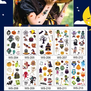 Временная Наклейка на тело, 30 видов, для Хэллоуина, могила, замок, ведьма, паук, летучая мышь, паутина