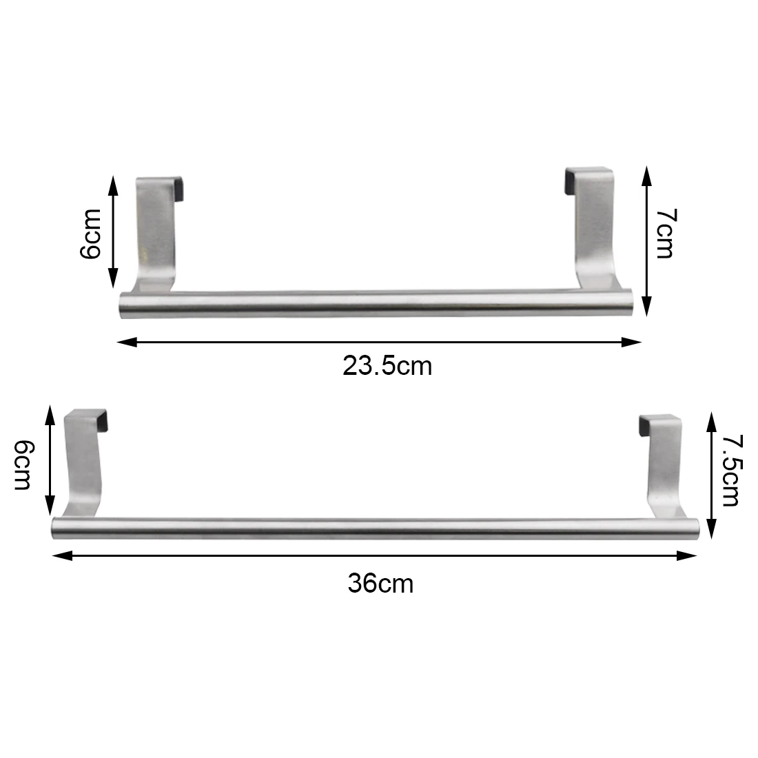 

Towels Bar Towel Rack Wall Hook Stainless Steel Bathroom Holder Stand Kitchen Cabinet Door Hanging Organizer Shelf Wall Mounted
