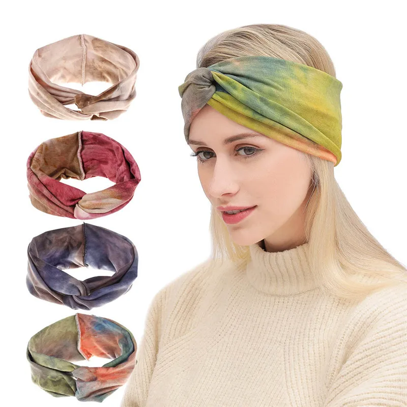 

2019 Fashion Retro Women Headbands Spring Summer Print Comfortable Hair Holder Elastic Headband Girls Hairbands Hair Accessories