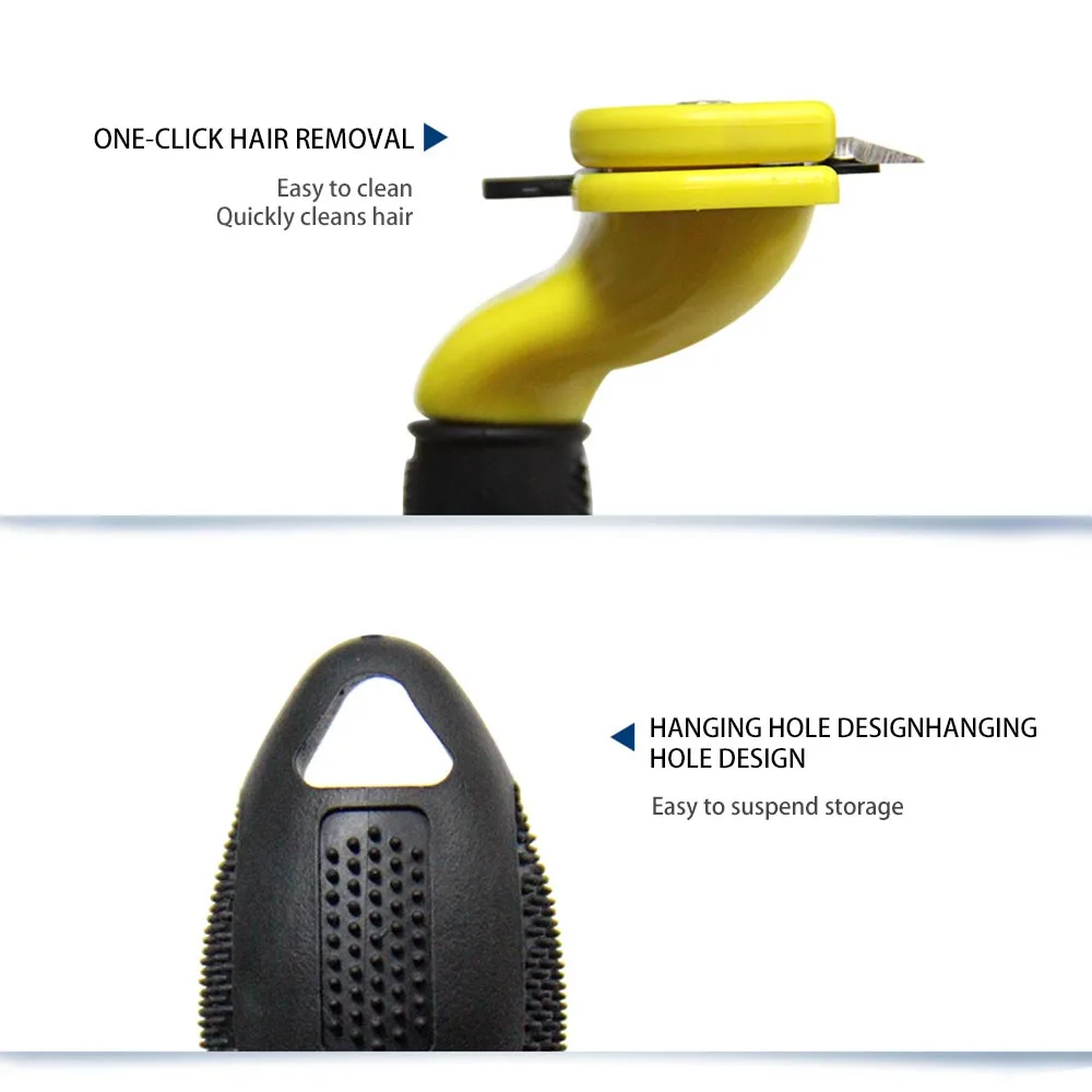 

Pet Dog Comb Stainless Steel For Fur Cleaning Hair Removal Brush Cat Grooming Combs Tool Soft Handle Pets Supplier Accessories