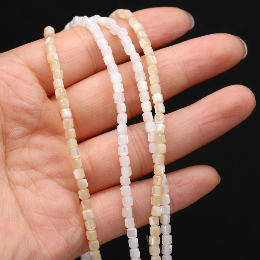 

3.5mm Cylindrical Natural Mother of Pearl Shell Beads Charms Shell Beads for Tribal Jewelry Necklace Bracelet Making DIY