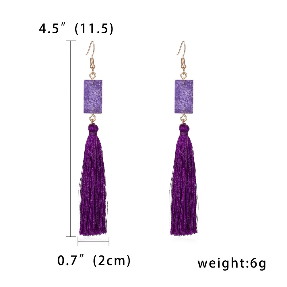 Belleper New Design Tassel Earring Sets Women Geometric Bohemian Gold Flower Long Tassel Earring Set Fashion Wedding Jewelry