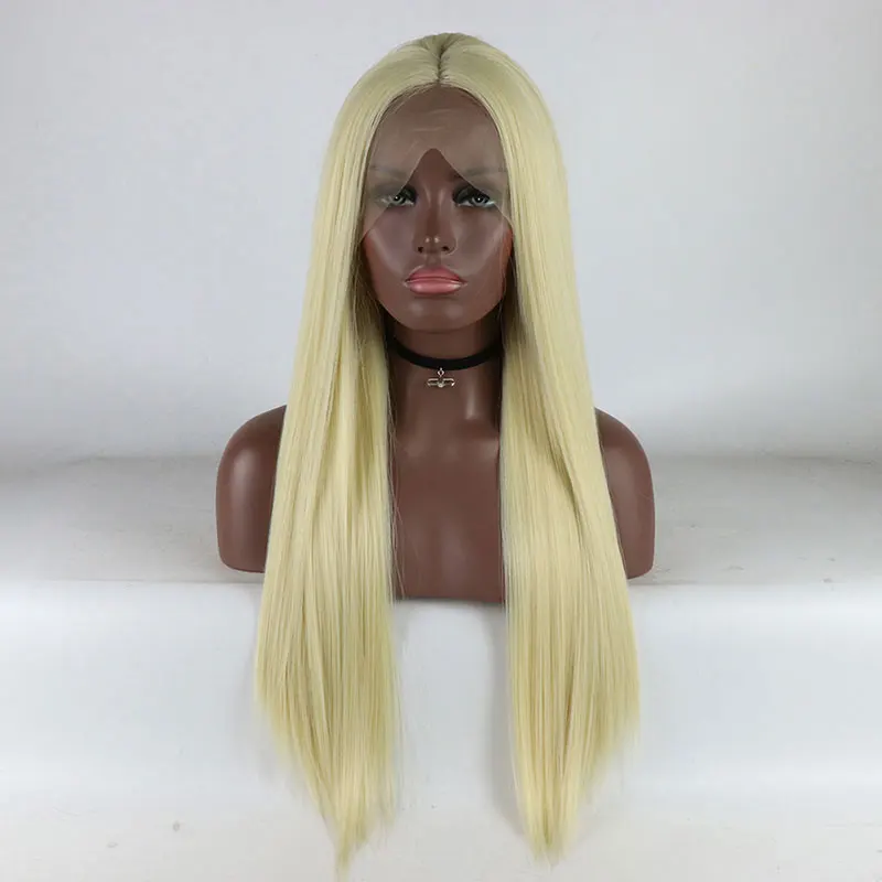 BM honey Blonde Yaki прямой 13*3 синтетический парик фронта шнурка термостойкие волокна волос средний пробор натуральный волос для женщин