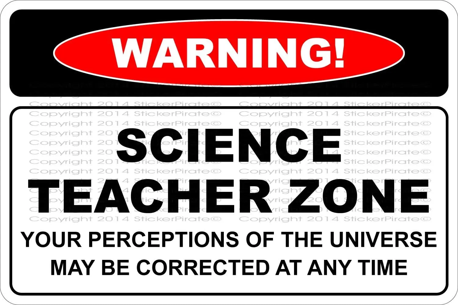 

StickerPirate Warning Science Teacher Zone 8" x 12" Metal Novelty Sign Aluminum NS 679