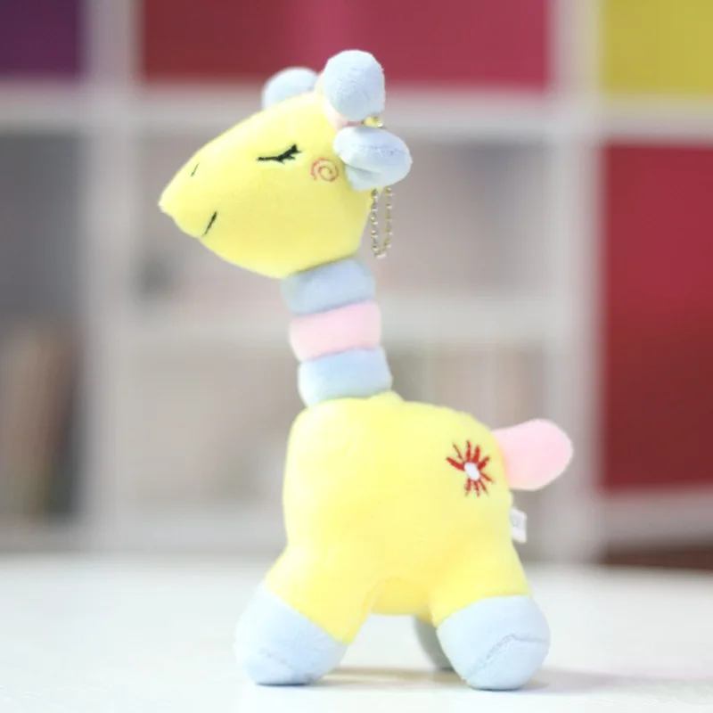 Новый Симпатичный плюшевый мягкий жираф 18 см красочный кулон брелок для ключей