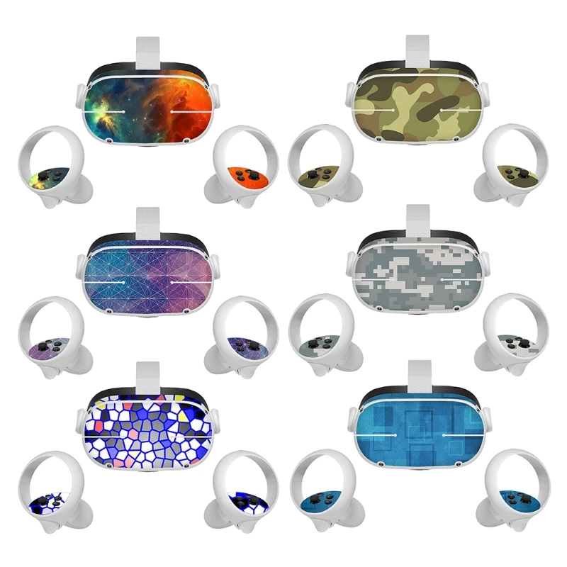 Кожа Стикеры для Oculus Quest 2 Очки виртуальной реальности VR гарнитура наклейки с
