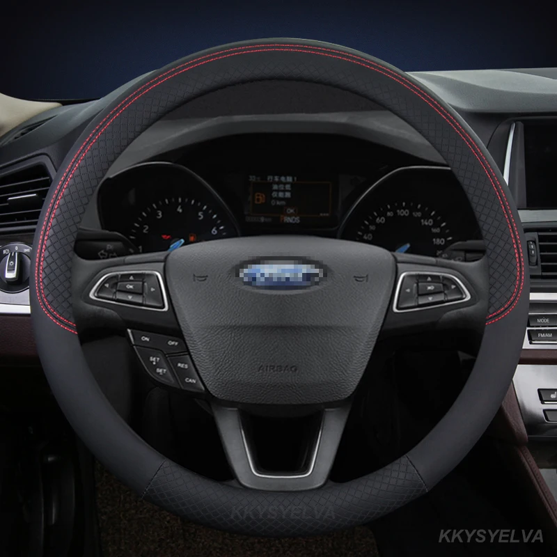 

Кожа из микрофибры, диаметром 38 см, противоскользящее покрытие для Ford Focus 2, 3, MK1, MK2, MK3, автомобильные аксессуары для интерьера