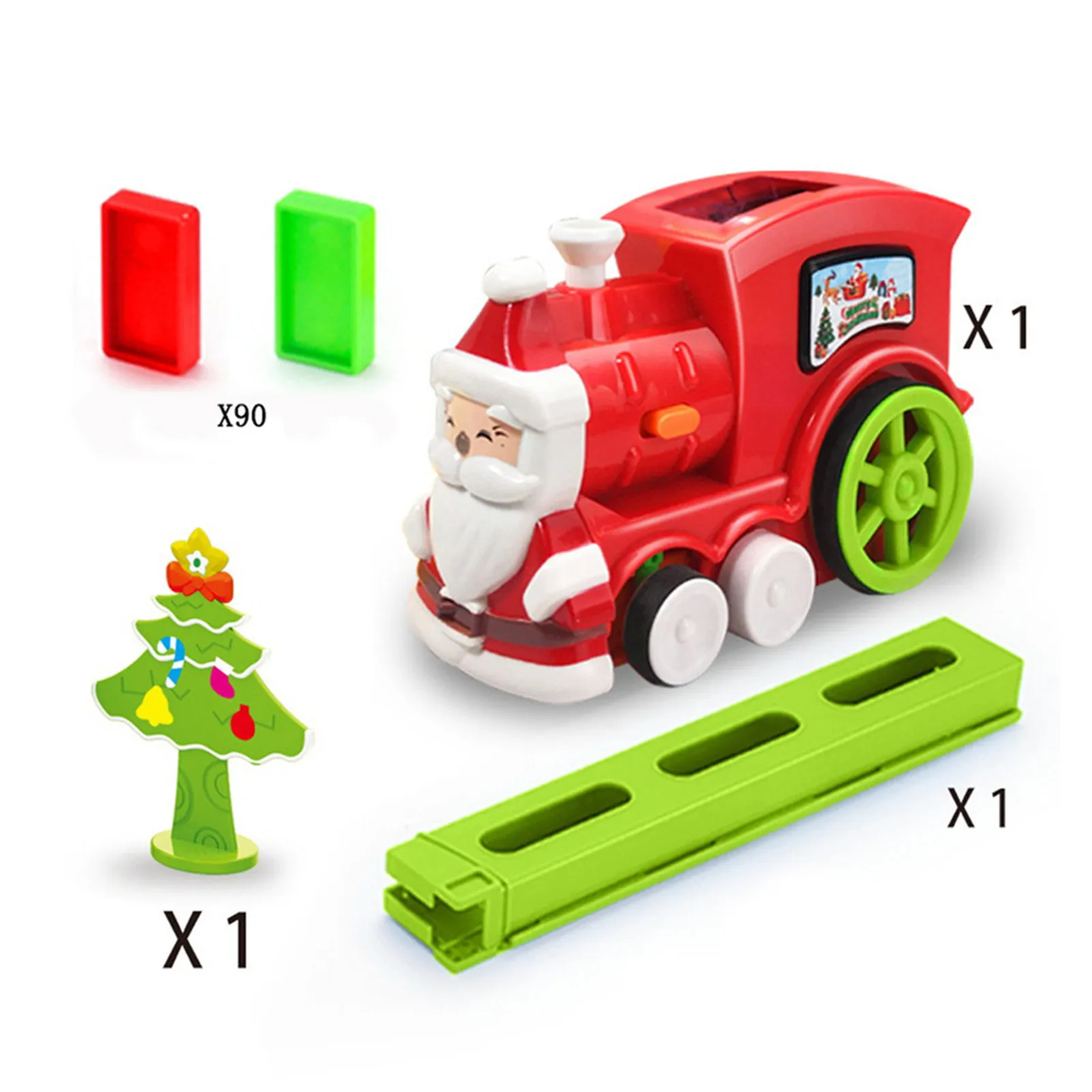 

Domino Train Building Block Toy Set Electric Train Model With Light And Sound Track Parent-child Indoor Educational Toys