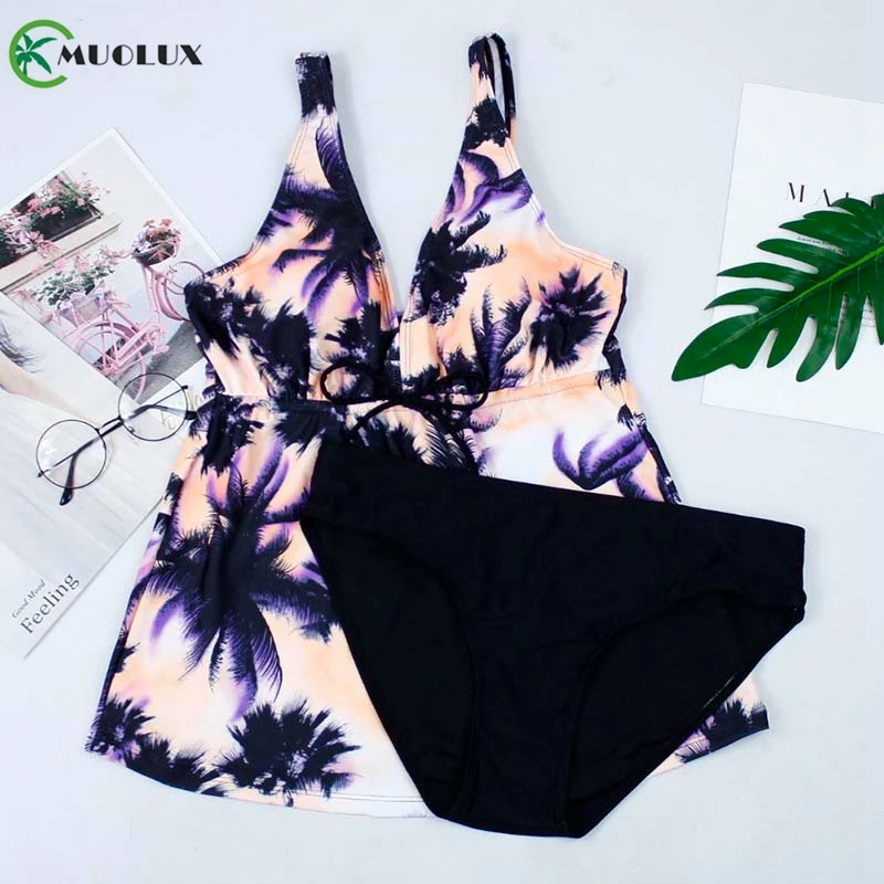 XXXXXLTankini женский купальник женский купальник с открытой спиной Бикини Танкини высокая талия Холтер Глубокий v-образный вырез пляжный купальник размера плюс