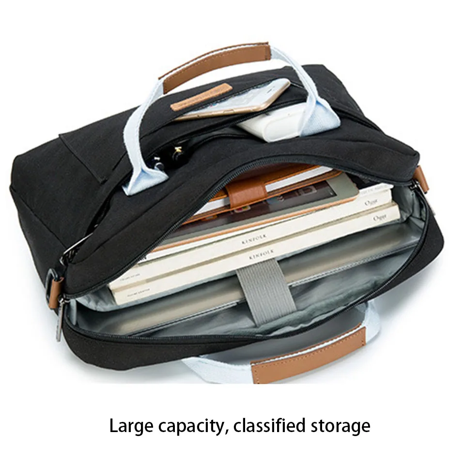 Laptop Case,15.6‘’ Laptop Shoulder Bag, Multi-functional Notebook Sleeve, Carrying Case With Strap for Macbook HP Stream Lenovo