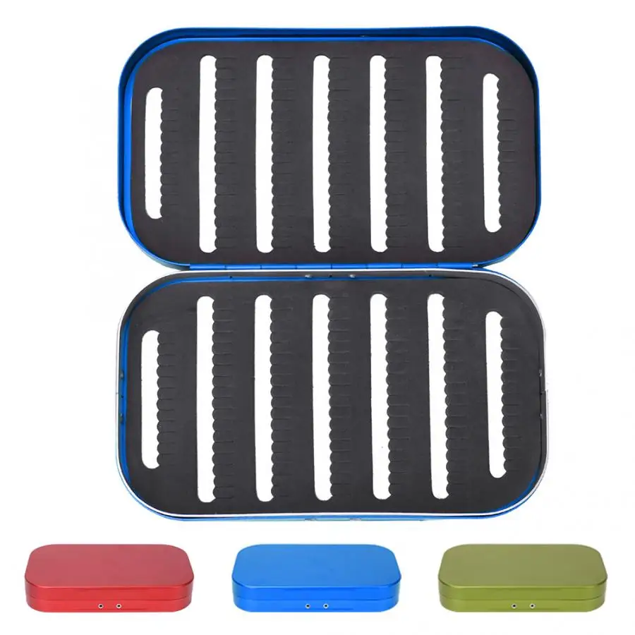 Portable 10 Grid Fly Fishing Box Aluminium Alloy Simulation Lure Hook Case Fish Bait Storage Container Tackle | Спорт и развлечения