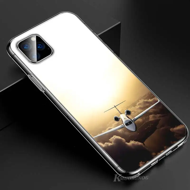 Прозрачный ТПУ чехол самолет для iPhone 11 11Pro XS MAX XR X 8 7 6S 6 Plus 5S чехол для телефона