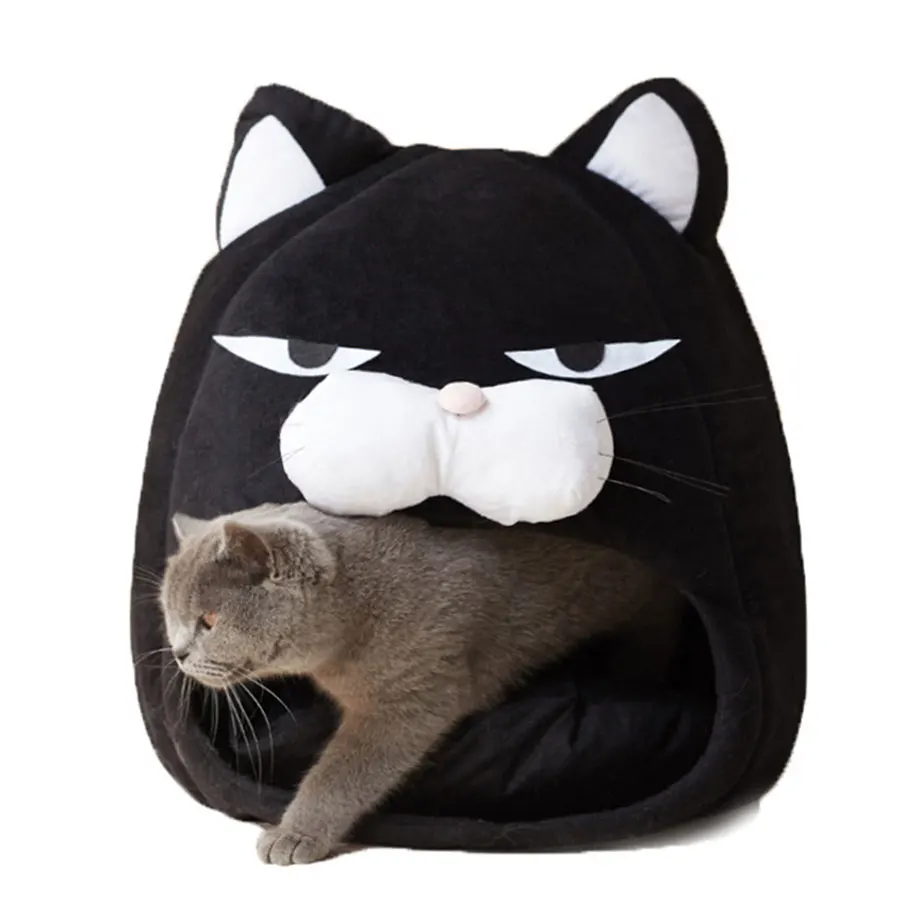 

Lovely Pet Cat Bed House Warm Soft Comfortable Sleeping Bag Cat Cave Waterproof Bottom Kennel For Cats Dogs Pet Accessories
