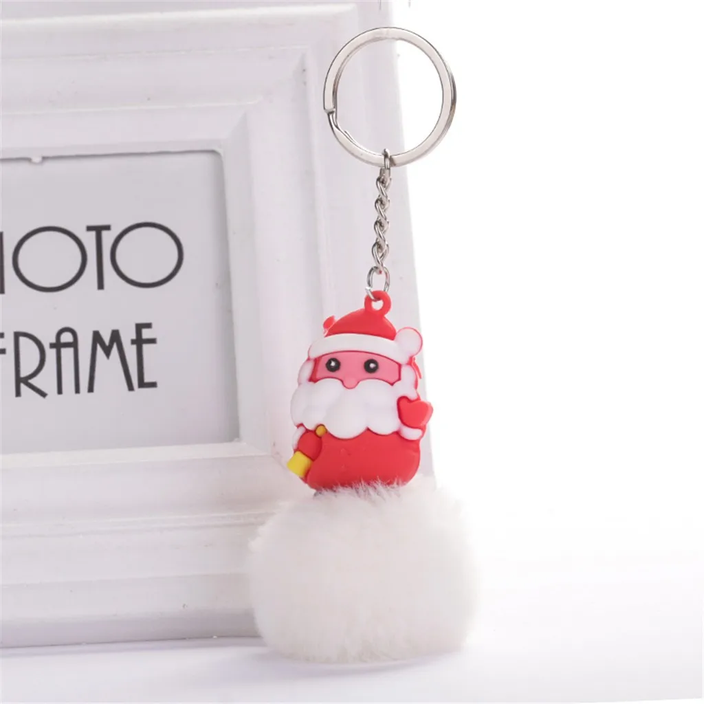Милый брелок для ключей Женский Рождественский с Санта Клаусом держатель