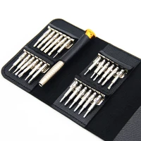 precision screwdriver set repair opening tool kit 25 in 1 with leather case for mobile phone small toy disassemble hand tool kit