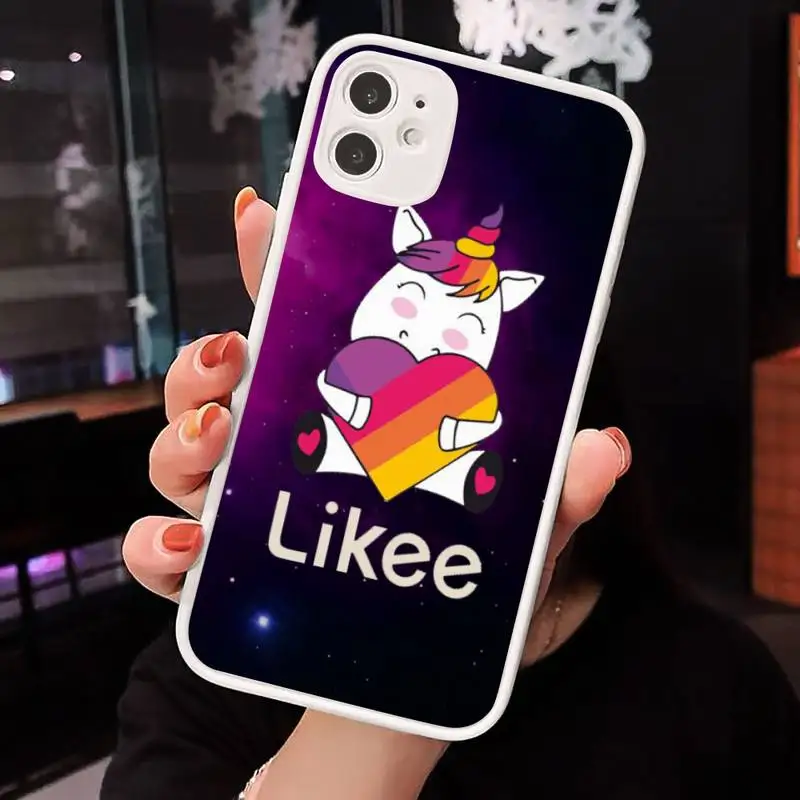 

Likee Funny cat bear love heart Phone Case Matte Transparent for iPhone 7 8 11 12 s mini pro X XS XR MAX Plus cover funda