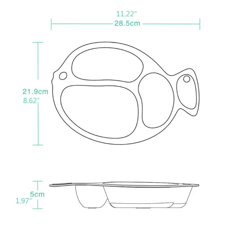 Детская посуда для кормления мультяшная рыба детские блюда обеденная