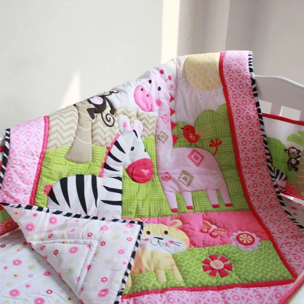 8 шт. набор постельных принадлежностей для детской кроватки узором Зебра девочек