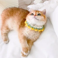 cat collar woolen dog bandana bowknot pet necklace manual kitty