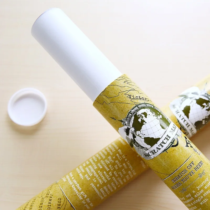 Роскошная красочная карта мира с царапинами для путешествий