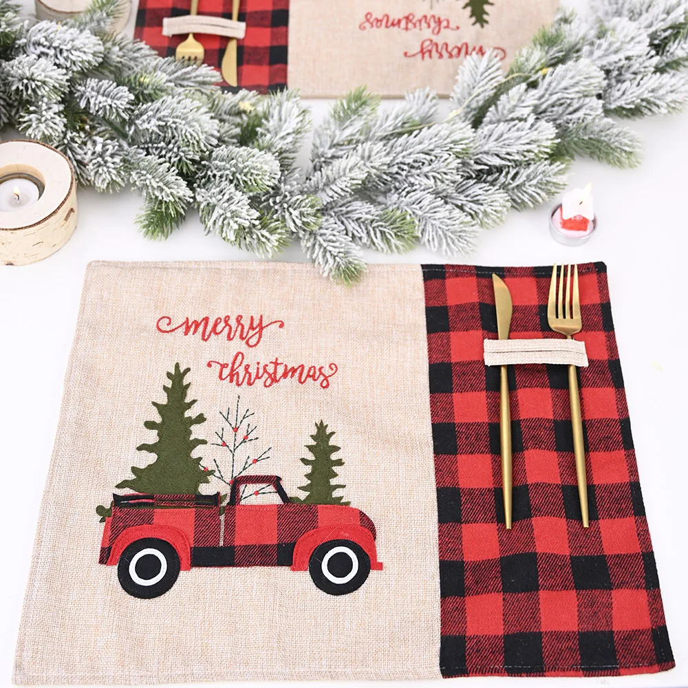 

Christmas Table Decorations Placemat Merry Christmas Decorations for Home New Year 2022 Navidad Xmas Natale Kerst Noel 2021