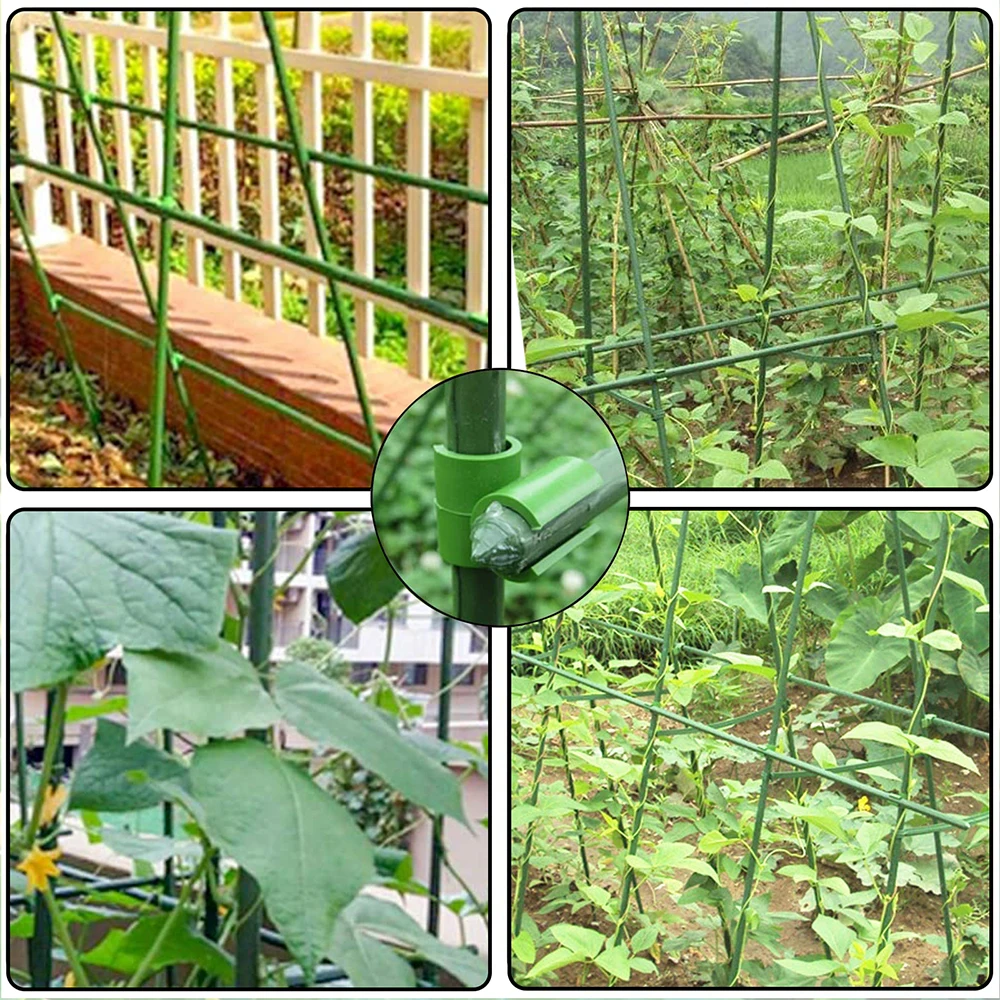 

10 /50 / 100 PCS Cross Plastic Clips Plant Support Fixed Connector Adjustable Agriculture Fastener Pillars Garden Supplies