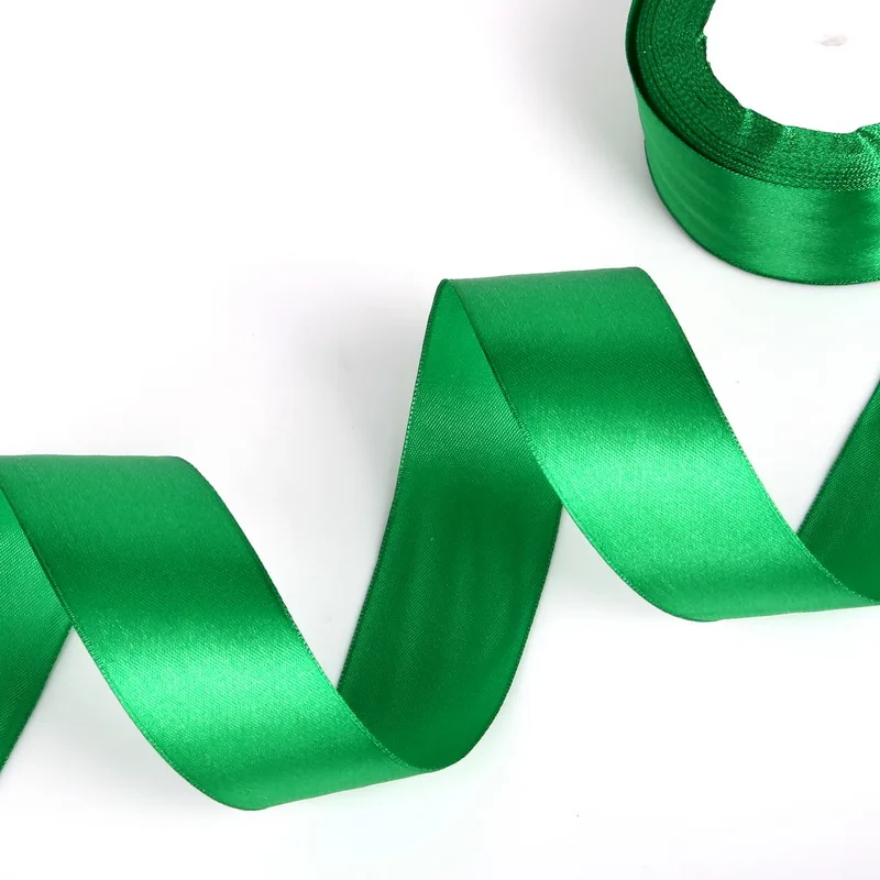 Green 25 ярдов/рулон 7 мм 10 мм 13 мм 15 мм 20 мм 25 мм 38 мм шелковый атлас ленты принадлежности для шитья ленты ручной работы ремесла материалы подарочная упаковка - Цвет: Green