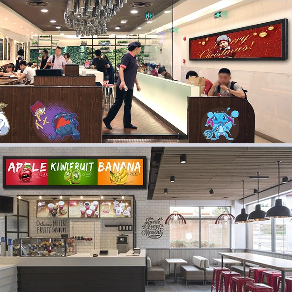 Ультратонкая рамка 19 1 дюйма растягивающаяся цифровая вывеска типа Tft ЖК