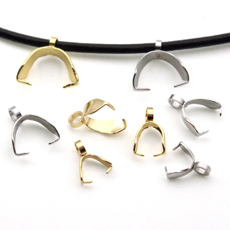 

20pcs/lot Stainless Steel Hook Pendant Clasps Pinch Clips Bails Pendants Necklace Connectors for Jewelry Making Accessories