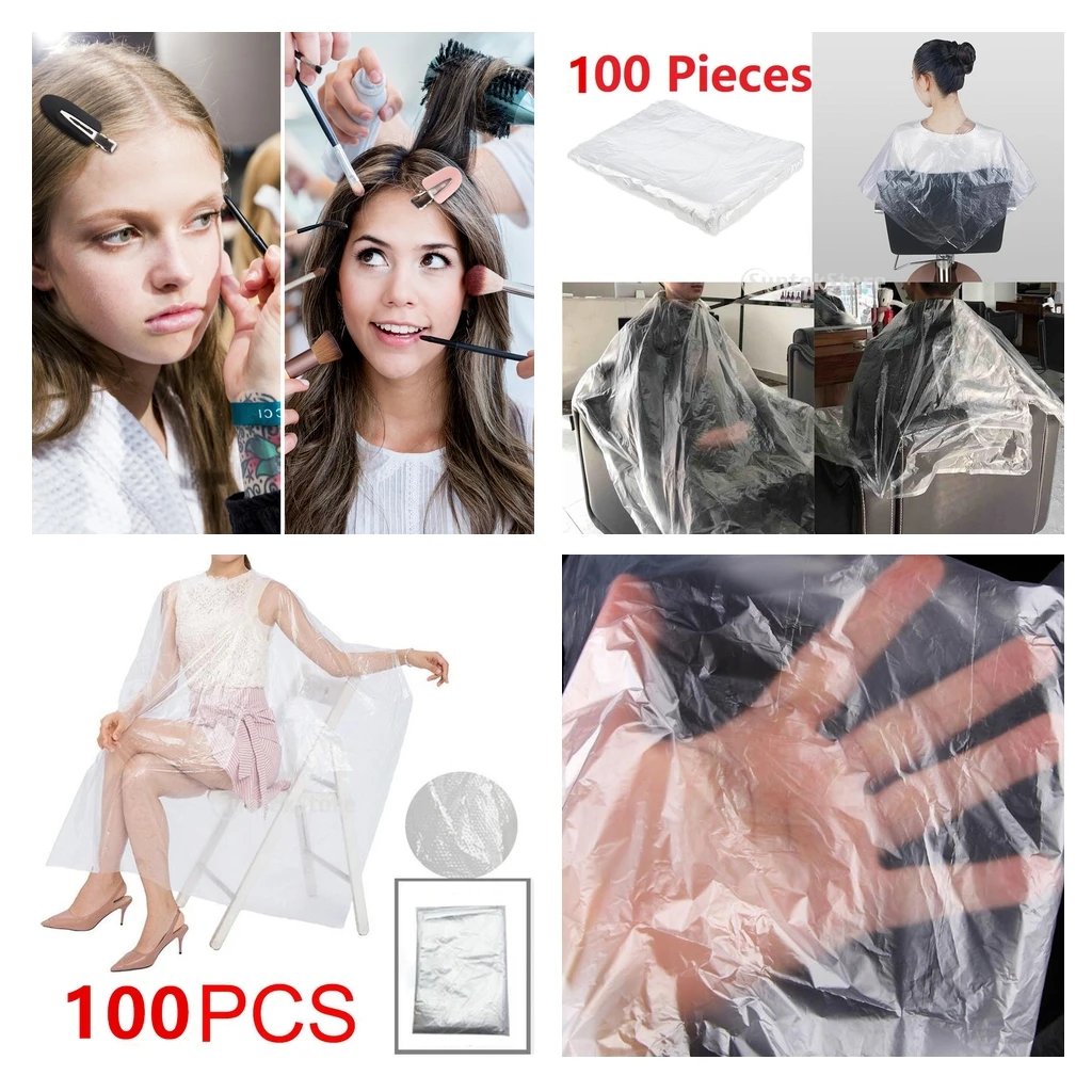 

200 Pieces Waterproof Disposable Hair Cutting Cape Barber Shop Capes Gowns