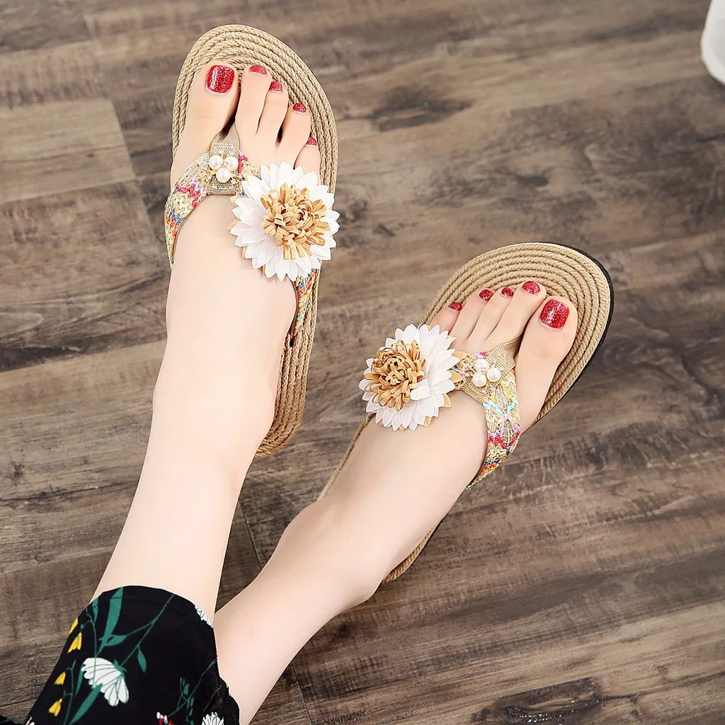 SAGACE/женские летние тапочки с открытым носком удобные нескользящие на танкетке