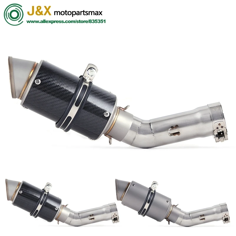 

Motorcycle Full Exhaust System Muffler contact Middle Link Pipe Slip On For Yamaha FZ8N FZ8 FZ800 2010 2011 2012 2013 2015