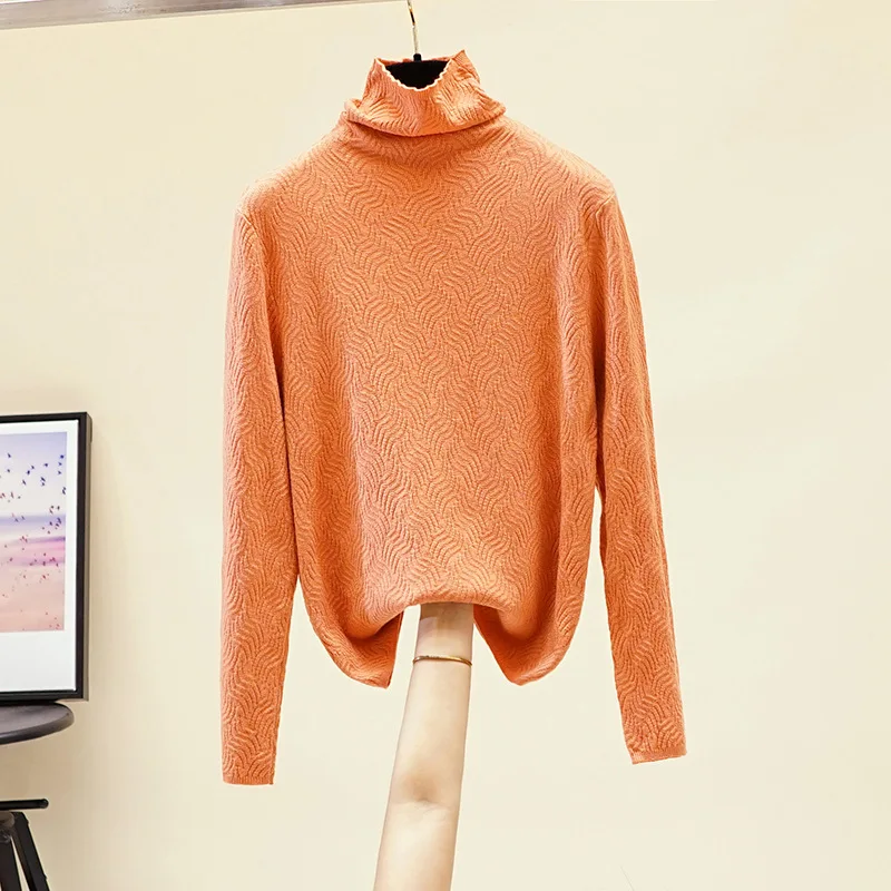 Женский свитер с воротником-хомутом HLBCBG черно-белый пуловер длинными рукавами