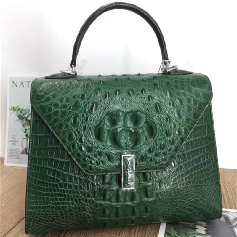 Женская сумка мессенджер из 100% натуральной кожи аллигатора|Сумки с ручками| |