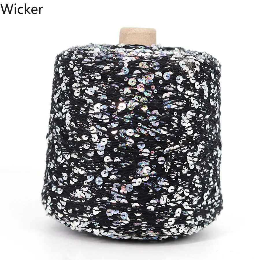 Пряжа хлопковая для вязания 50 г 2021 м 6 мм/3 мм с блестками | Дом и сад