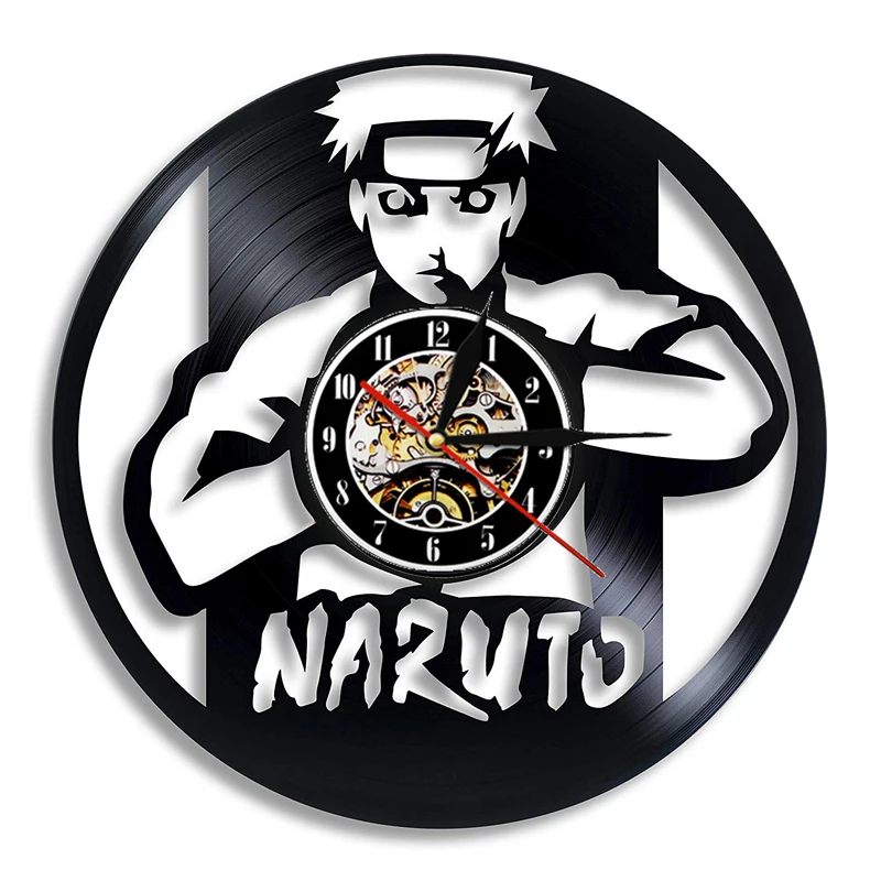 Настенные часы с виниловой пластиной Наруто винтажные художественные 3d-часы