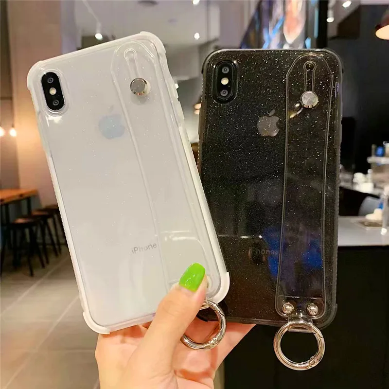 Противоударный блестящий прозрачный силиконовый чехол для телефона Iphone 11 Pro Max X Xr