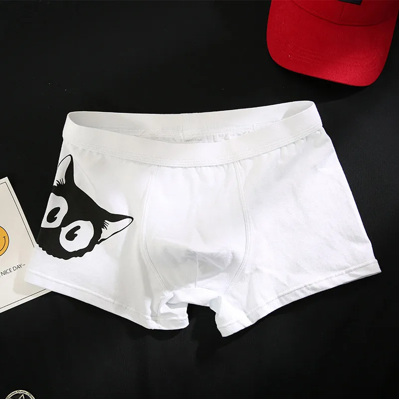 4 шт./партия мужского нижнего белья хлопковые трусы с рисунками из мультфильмов