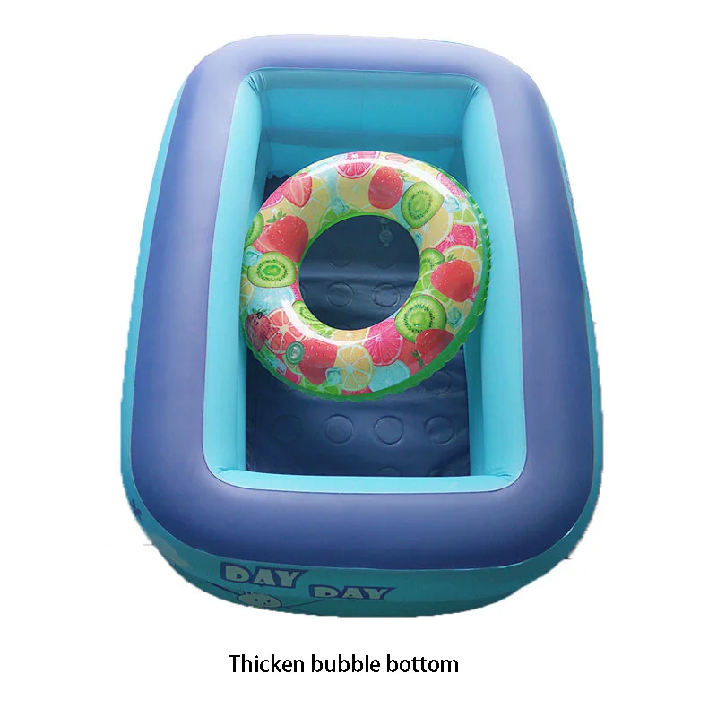 

Children Inflatable Swimming Pool Square Swimming 2 Layers Solid Bubble Outdoor Garden 120cm