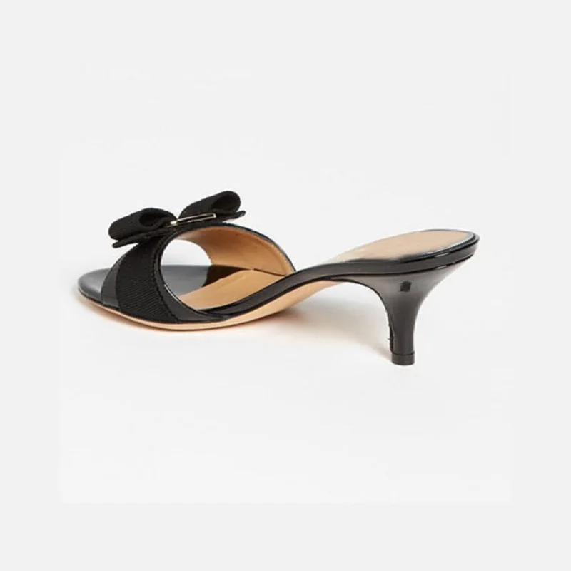 Шлепанцы женские из лакированной кожи с бантом размеры 4-16 | Обувь