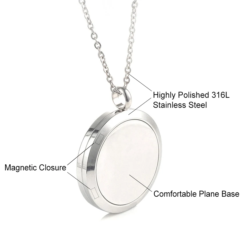 BOSHI аромамасляный медальон Ожерелье Магнитная Нержавеющая Сталь ароматерапия