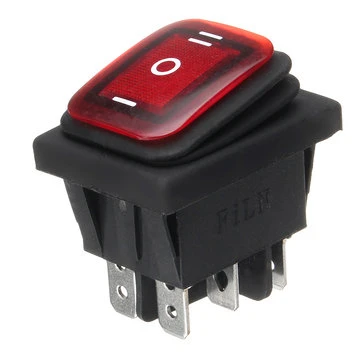 Красный ВКЛ-ВЫКЛ-на 6pins, 16A 20A 125V 250V AC автомобиль лодка светодиодный светильник кулисный переключатель с фиксацией Водонепроницаемый три позиции - Цвет: Красный