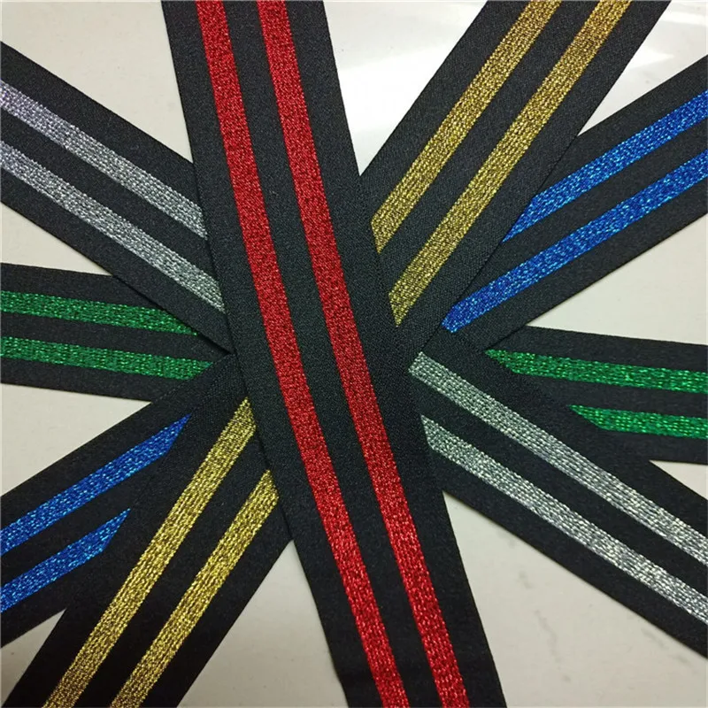 40 мм (1 57 дюйма) золотистые и Серебристые высокоэластичные ленты ткань канатная