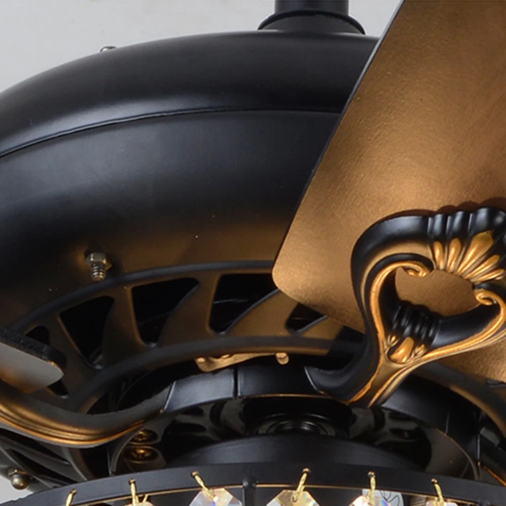 52-дюймовый Ретро потолочный вентилятор лампа с светильник 110В пульт