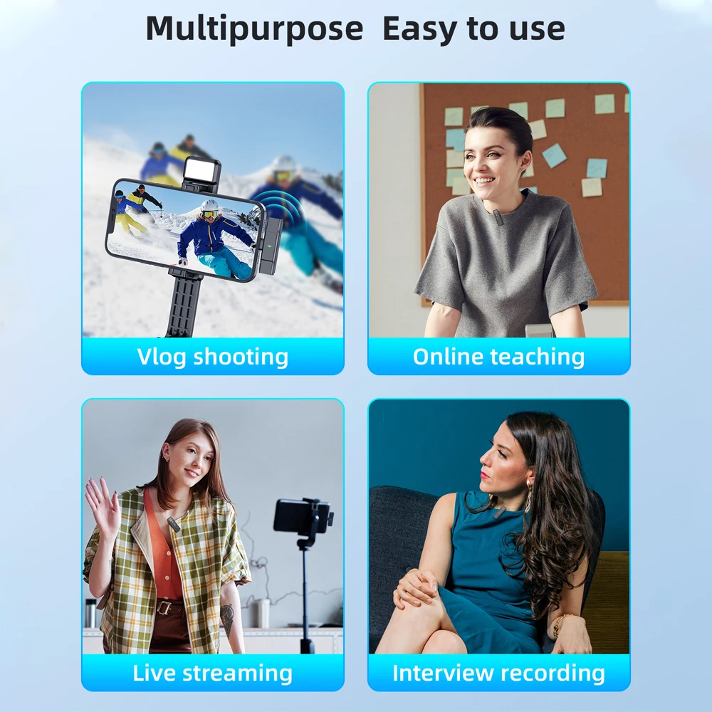 Hoco Portable Lavalier Wireless Microphone Video Recording Mini Mic For iPhone Android Live Broadcast Vlog Online Class Micropho